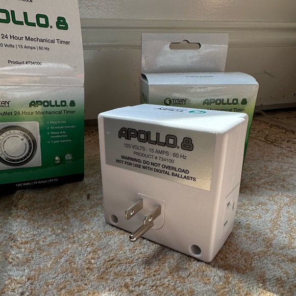 Apollo 8 Two Outlet 24 Hour Mechanical Timers | Bundle of Two | New in Box - Picture 4 of 7
